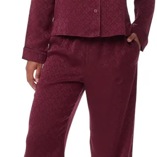 Tommy Hilfiger Women's Notch Top & Long Pant 2 Piece Pajama Set
