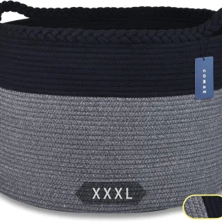 Somna Cotton Rope Basket Black/Gray