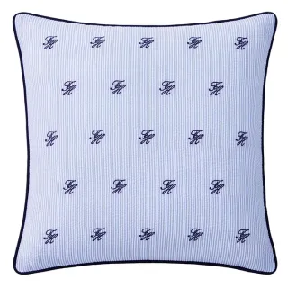Tommy Hilfiger Riviera TH Monogram Cotton Blend Seersucker Decorative Pillow
