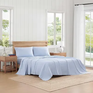 Tommy Hilfiger TH Solid 3-Piece Blue Cotton King Sheet Set