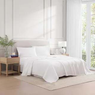 Tommy Hilfiger TH Solid 3-Piece White Cotton King Sheet Set