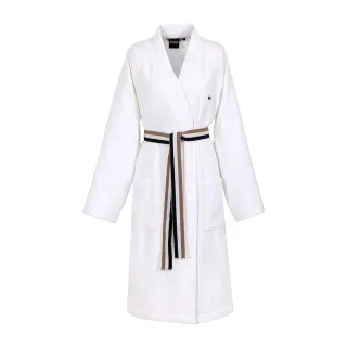 BOSS Home Cotton Dressing Gown / Bathrobe with Signature-Stripe Belt