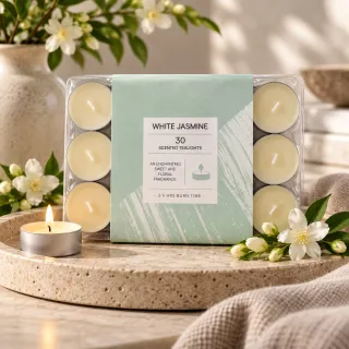 White Jasmine Scented Tea Light Candles