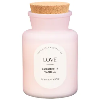Love Scented Candle with Cork Lid - Coconut & Vanilla