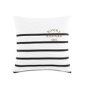 Tommy Hilfiger Placement Stripe Ivory/Navy Blue Cotton Square Throw Pillow