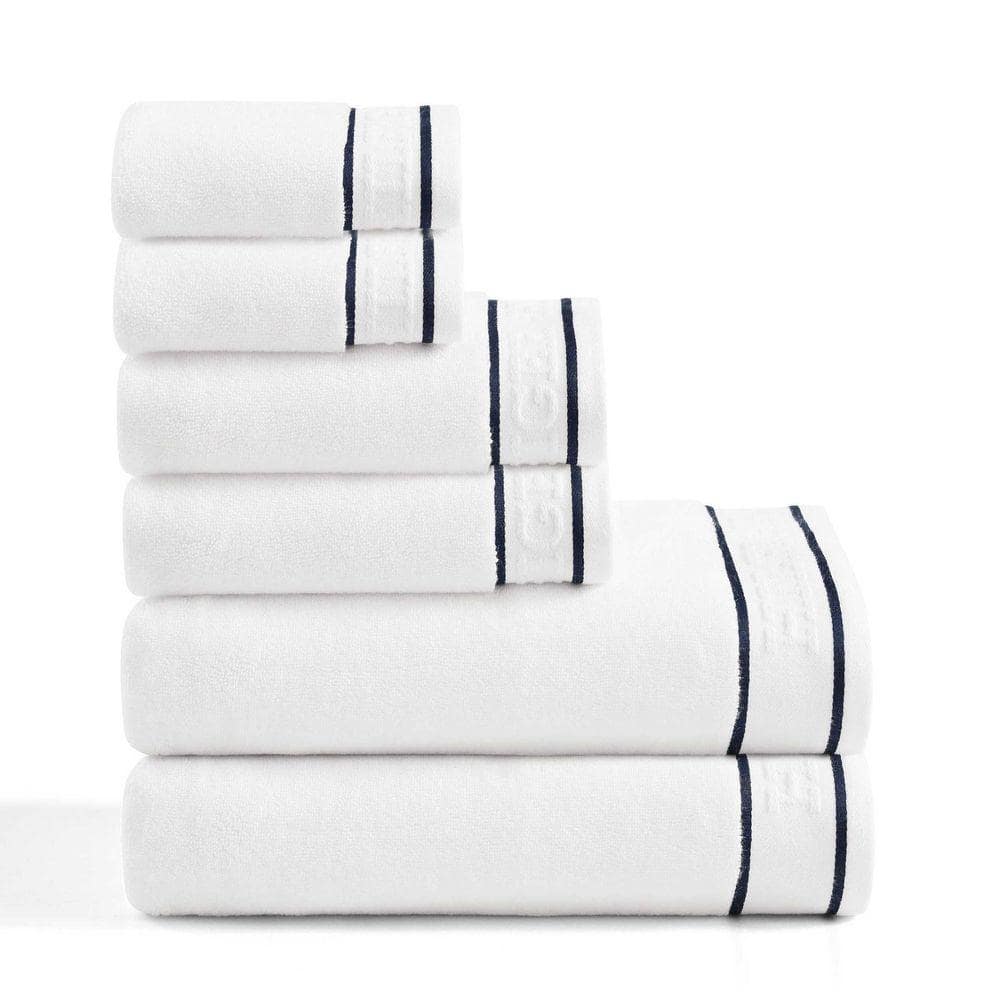 Tommy Hilfiger TH Legacy White 6-Piece Terry Cotton Towel Set