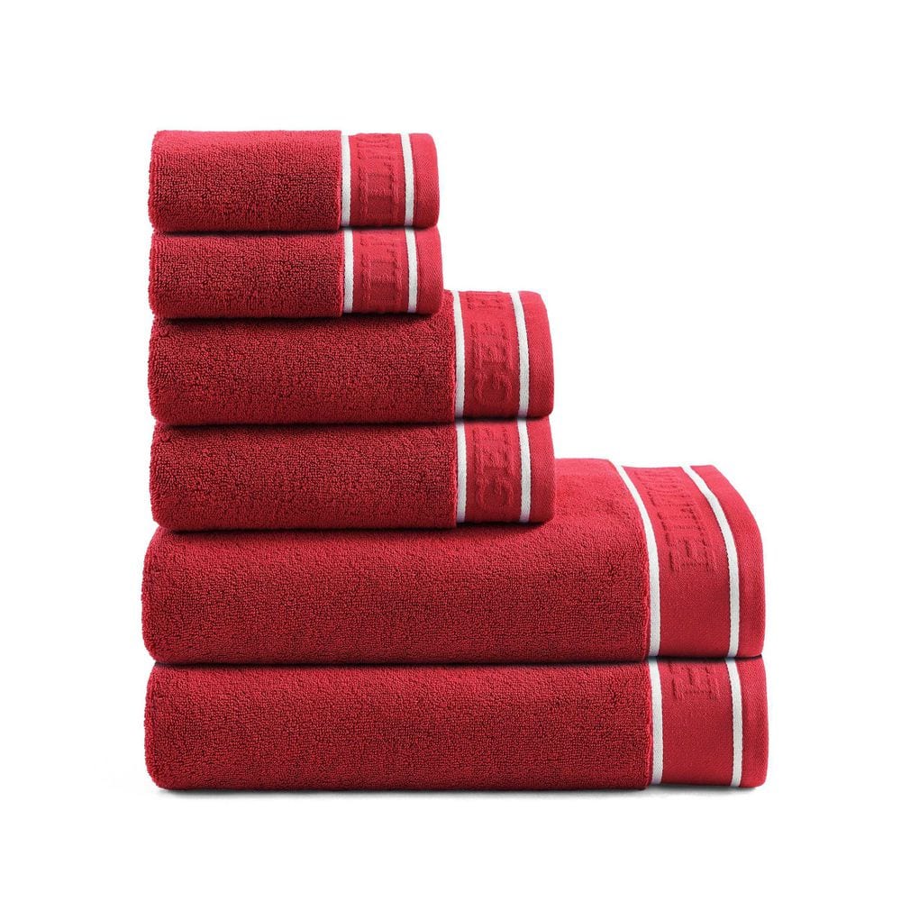 Tommy Hilfiger TH Legacy Scarlet Red 6-Piece Terry Cotton Towel Set