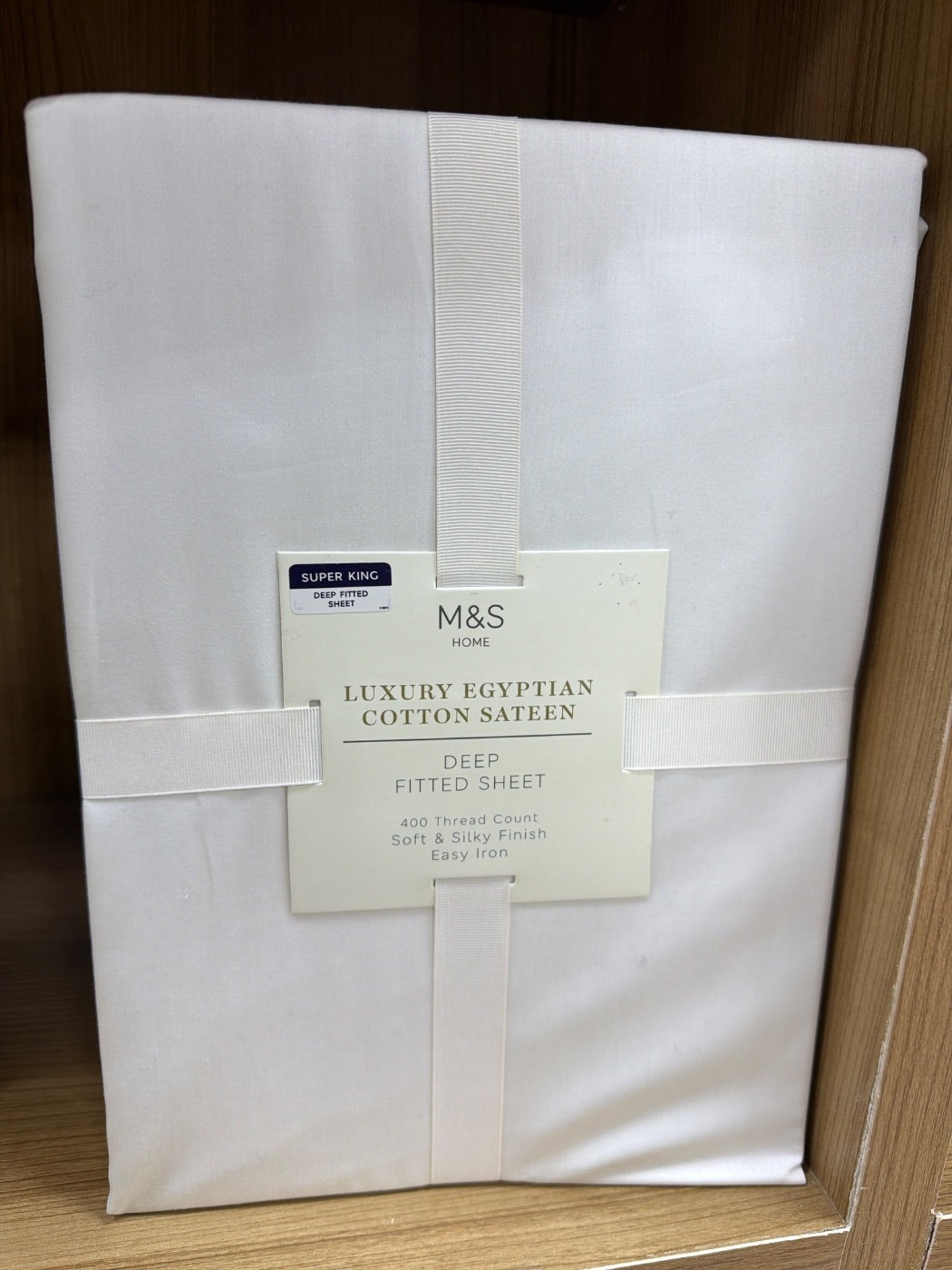 M&S Home Luxury Egyptian Cotton Sateen Deep Fitted Sheet
