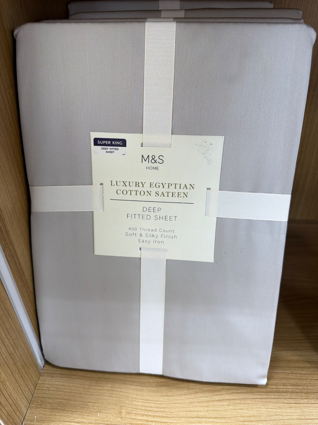 M&S Home Luxury Egyptian Cotton Sateen Deep Fitted Sheet